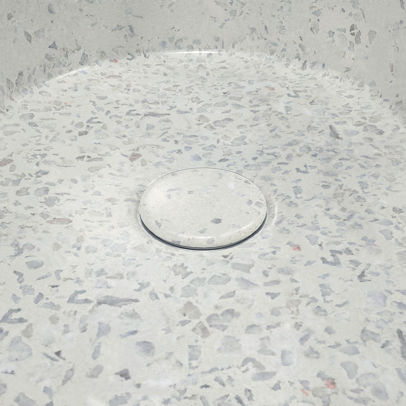DreamLine Ambia 10'' Terrazzo Oval Vessel Bathroom Sink, White