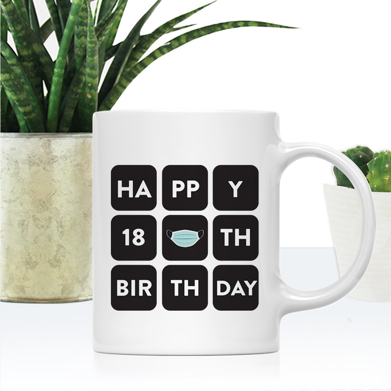 Ceramic Coffee Mug, Happy 18th Birthday
