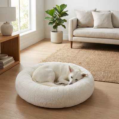 Coussin rond moelleux pour animaux de compagnie