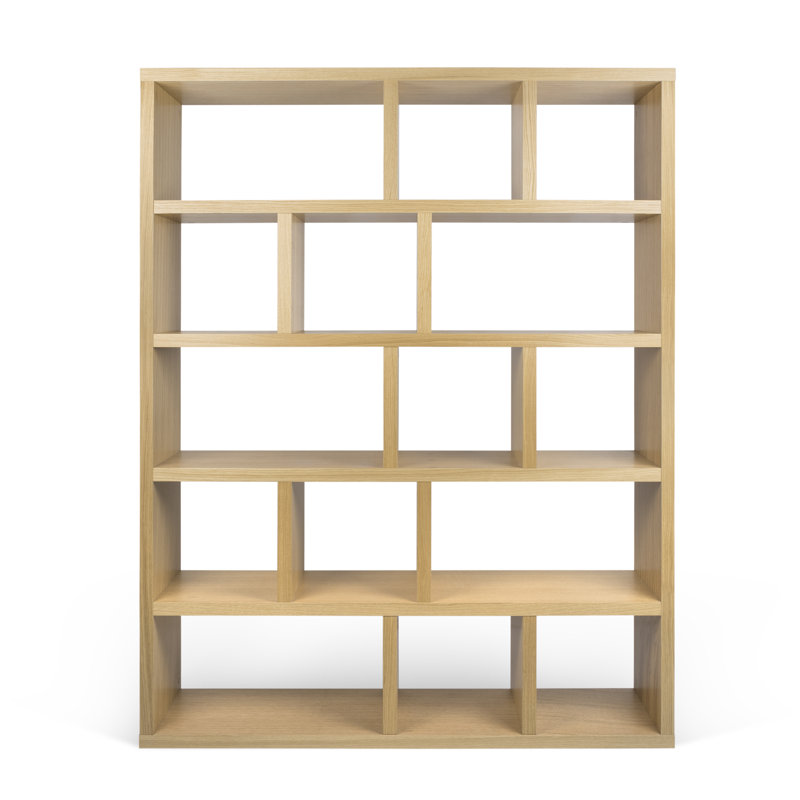 Bibliothèque en bois manufacturé Stetson, Chêne, (Cinq tablettes) H 78 po x l 59 po x P 13 po