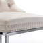 Tabourets de bar de 26 po de hauteur comptoir (2), velours moderne avec dossier à boutons et garniture de rivets. Base en métal. Coussin élastique. Beige. Pour îlot de cuisine, ensemble de 2 tabourets, garniture, base et chaises beiges-1404441434