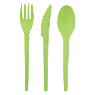Restaurantware-Basic Nature 6.5 Inch Cutlery Set, 290 Disposable Plastic Cutlery - Sustainable, Durable, Green CPLA Disposable Silverware, Withstands Up To 180F, Ideal For Large Events