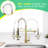 Contemporary Single Hole Kitchen Faucet In Brushed Gold, Pull Down , 500,000 Times Open & Shut Durability Commercial Gold Sink With Easy Diy Setup, Stable Water Temperature-1974332029