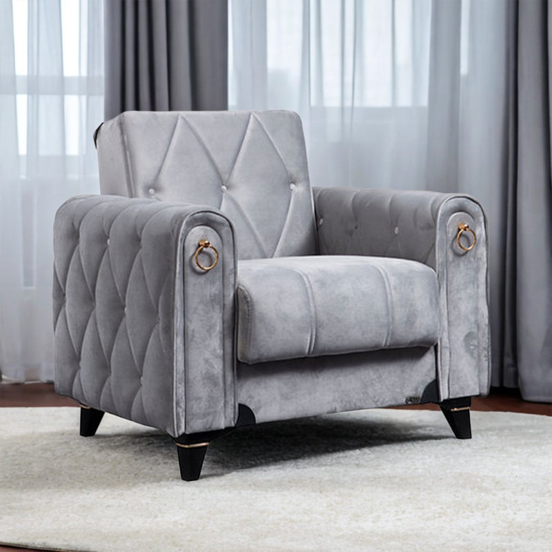 Fauteuil Istanbul, Velours mauve