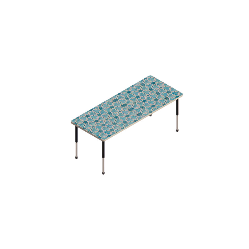 Table d'apprentissage collaboratif avec pieds de luxe rectangulaires, H 29 po x l 72 po x P 30 po, Panneau aggloméré