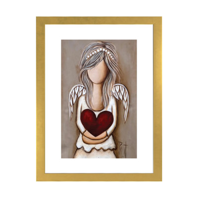Reproduction d’art Creations « girl tenant Red Heart » par rut art Creations