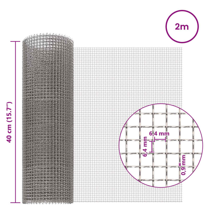 Stainless Steel Fence Panels Fencing, 200cm H x 40cm W