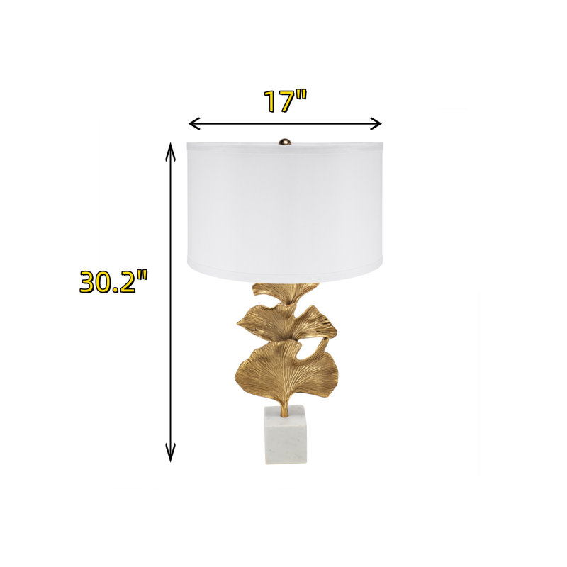 Lampe de table Golden Ginkgo Leaf (l'abat-jour nécessite un assemblage automatique)