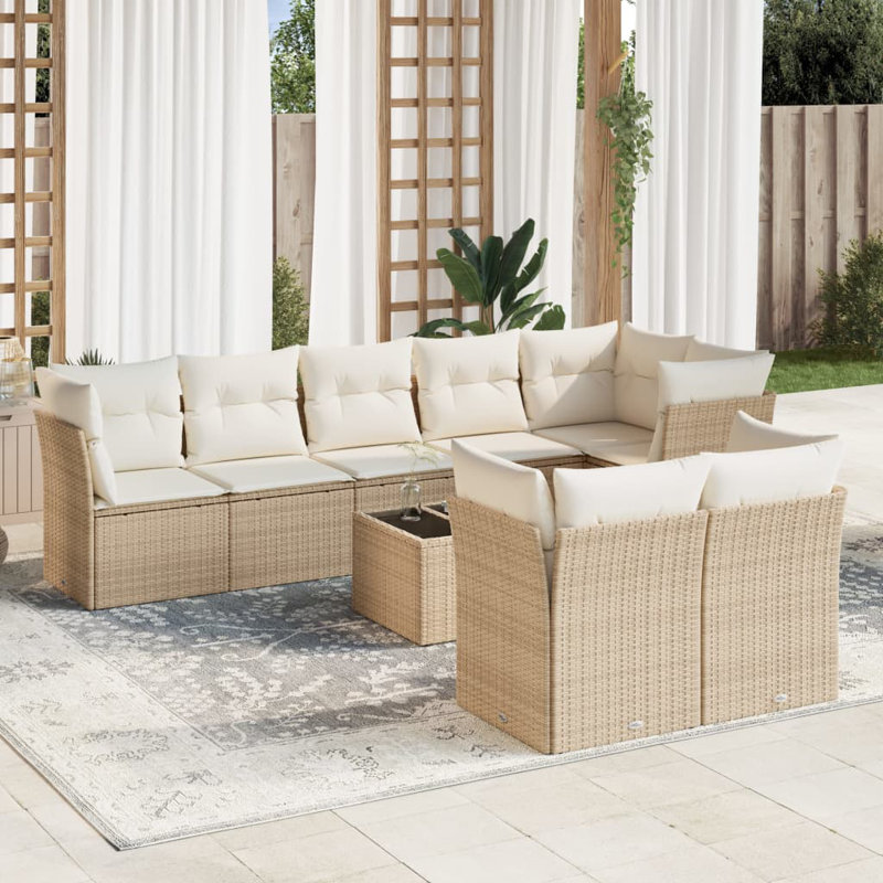 Ensemble de canapé de jardin modulaire en rotin PE 9 pièces Vidaxl
