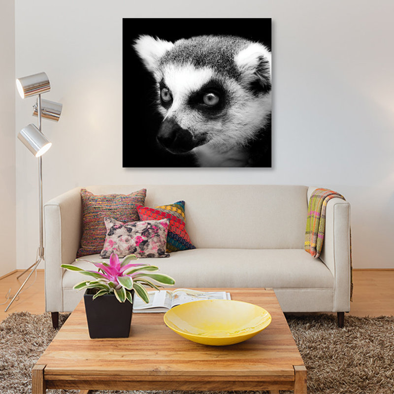 « lemur », reproduction de photo sur toile, H 18 po x l 18 po x P 1,5 po, Toile tendue, Pas de tapis