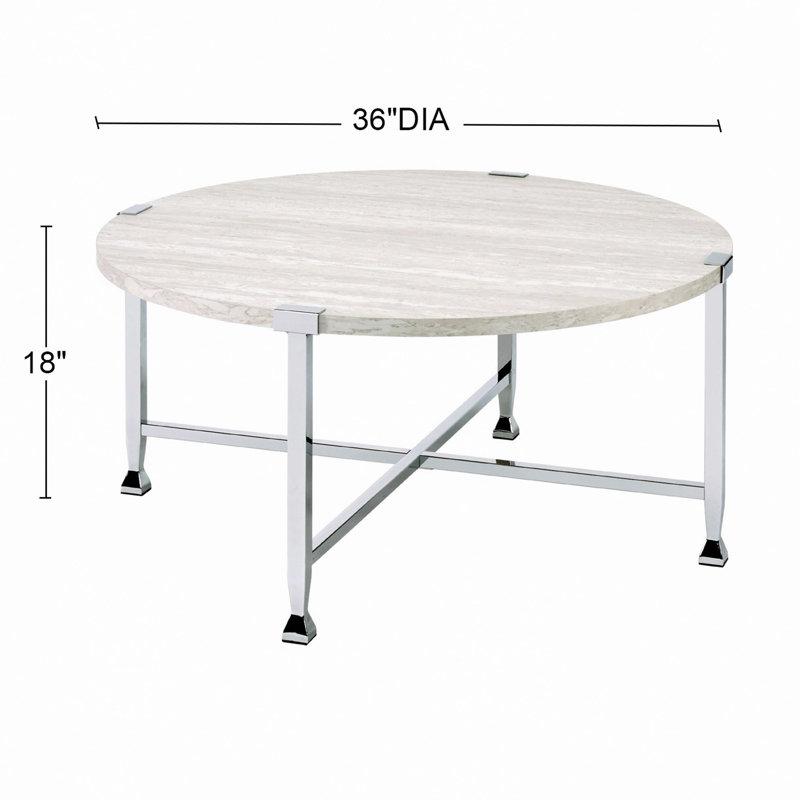Table basse ronde avec cadre en métal
