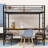 Full Over Twin Bunk Bed With Study Desk And Charging Ports-603390578
