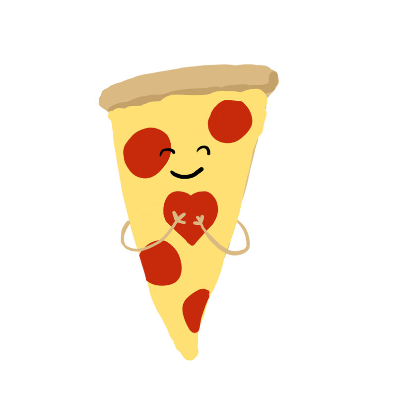 Pizza Love - Wrapped Canvas Painting, 30cm H x 30cm W x 3.8cm D