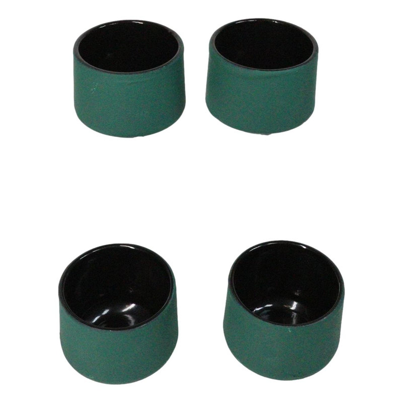 Ensemble de 4 tasses à thé vertes en forme de cylindre Tetsubin, Green