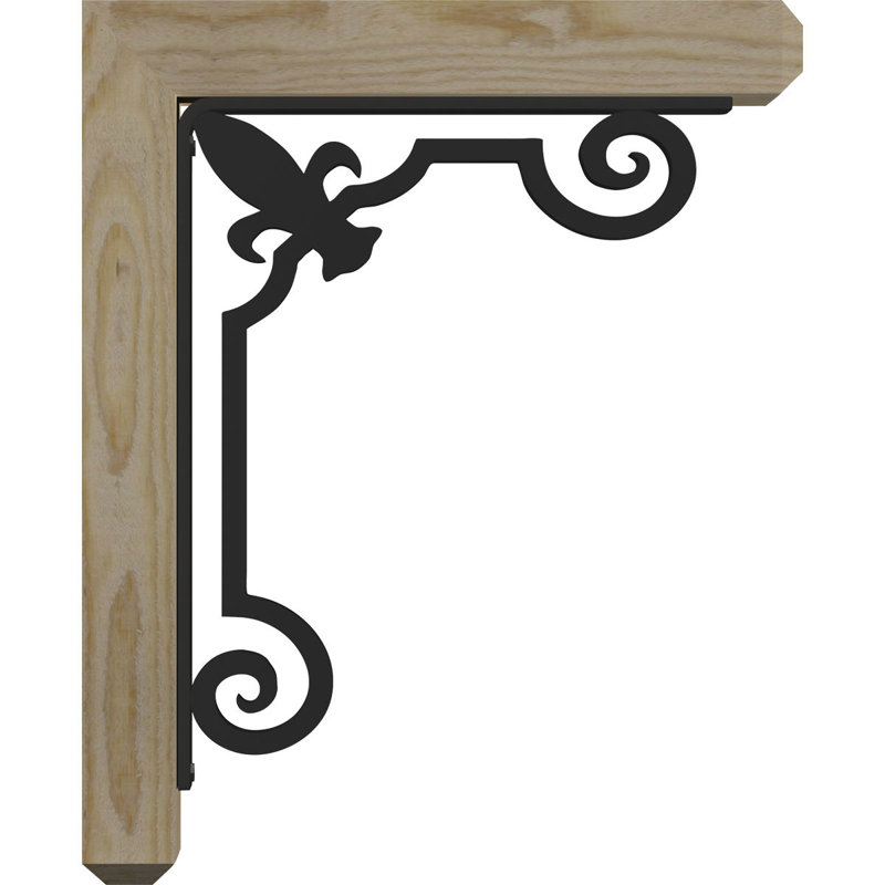 Fleur de lys triple support artisanal Ironcrest, H 19 po x P 16 po, Sapin Douglas de l 4 po x T 2 po (sciage brut)