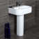 LACAVA Tre 15.625'' White Porcelain U-Shaped Bathroom Sink with Overflow
