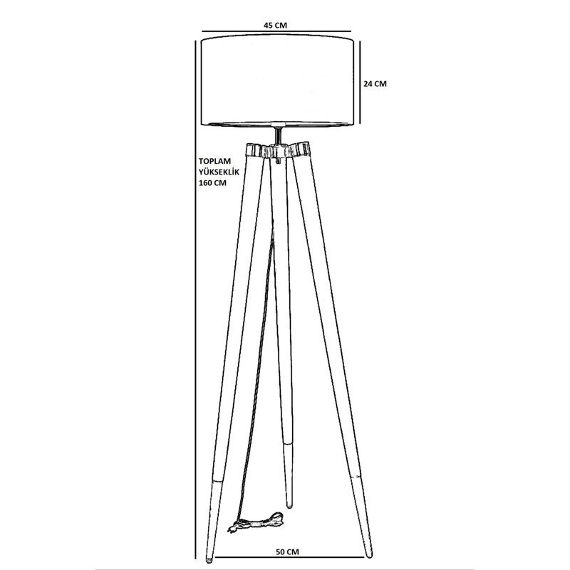 Clayborn 160cm Tripod Floor Lamp