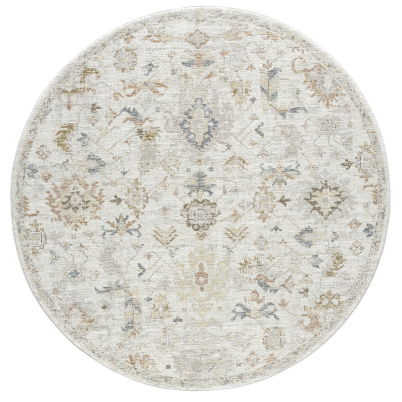 Fortuna Traditional Floral Filigree Performance Woven Indoor Area Rug, 6'6" x 6'6"