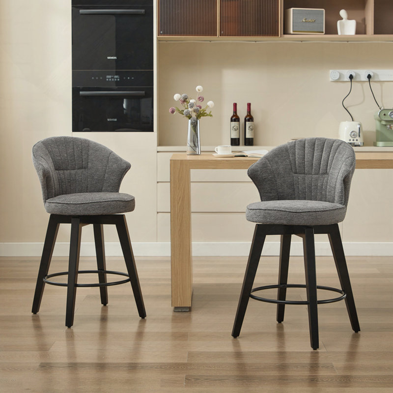Tabourets de bar pivotants, ensemble de 2, Gris foncé