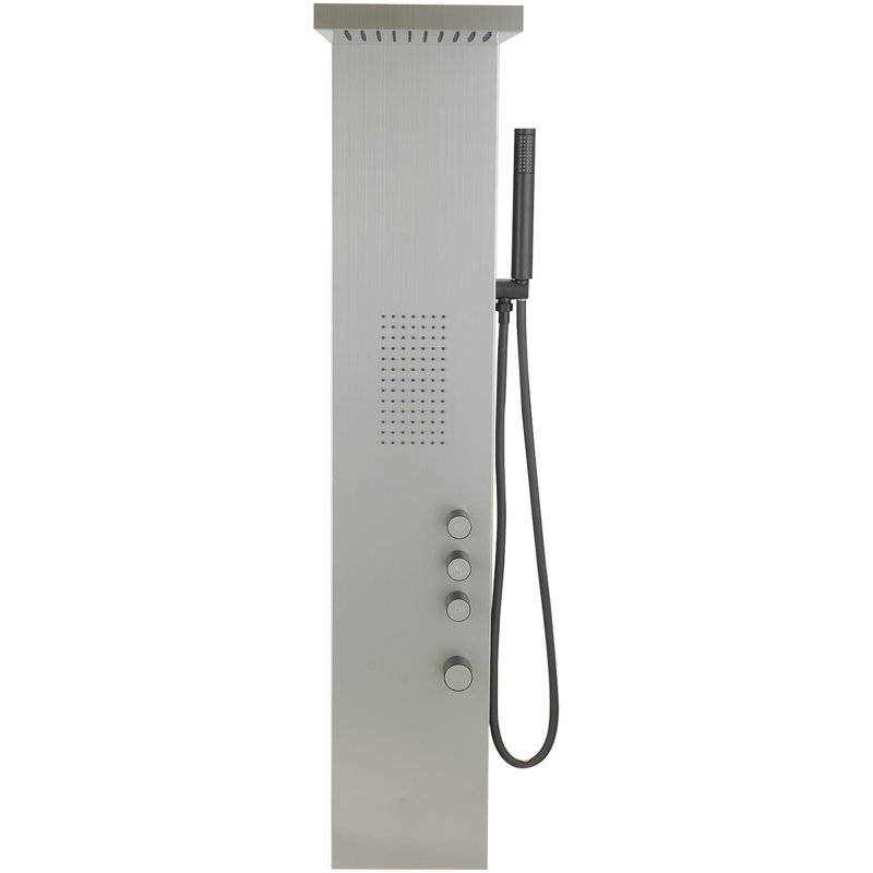 Panneau de douche 52,55 avec, Nickel brossé