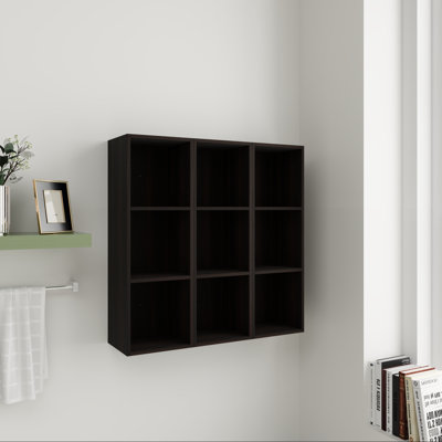 Tablettes de rangement murales de 36 pouces, support de rangement ouvert à 3 niveaux, finition chêne foncé, ensemble de tablettes flottantes peu encombrantes pour petite salle de bain, bureau, salle de rangement