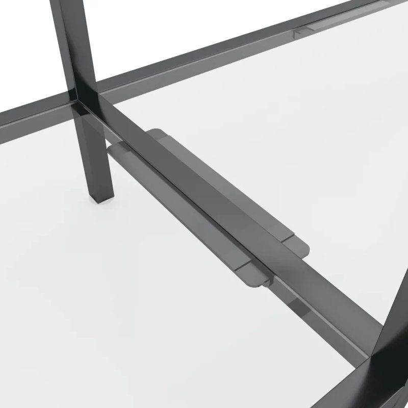 Hannmeike Glass Top Console Table, Transparent, 75.5 x 220 x 35 cm
