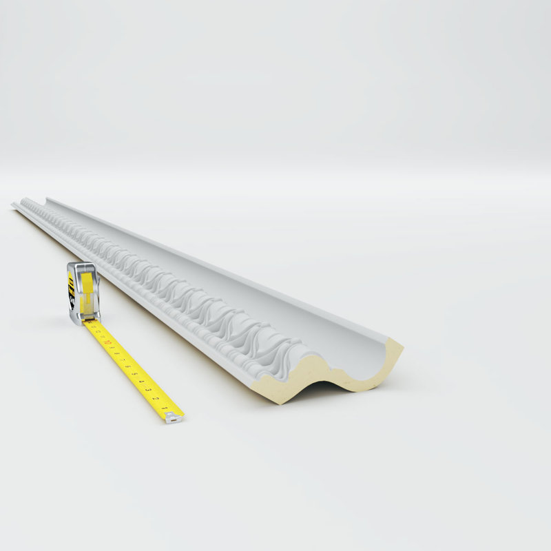 94.5" White Polyurethane Sequential Crown Moulding