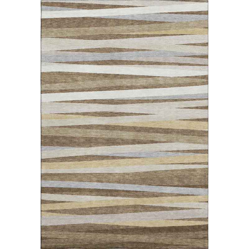 Premium Machine Washable Natoma AMF997 Stripes Rug, Rectangle 10 pi x 14 pi