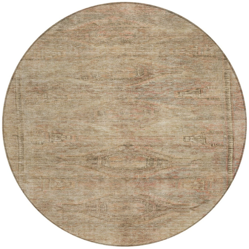 Tapis rond 8 po Taupe