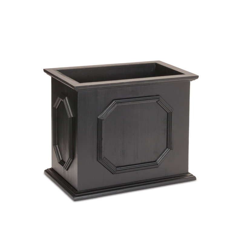 Boîte à fleurs en bois, H 11,1 po x l 13,05 po x P 8,25 po, Noir