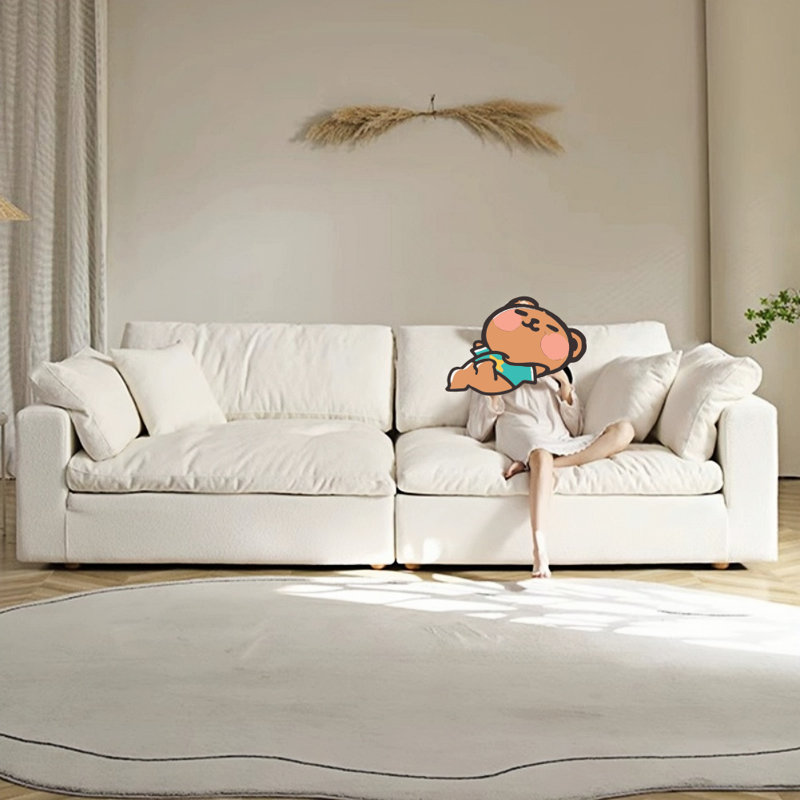 Canapé de salon simple à rangée droite, H 31,5 po x l 110,24 po x P 45,28 po