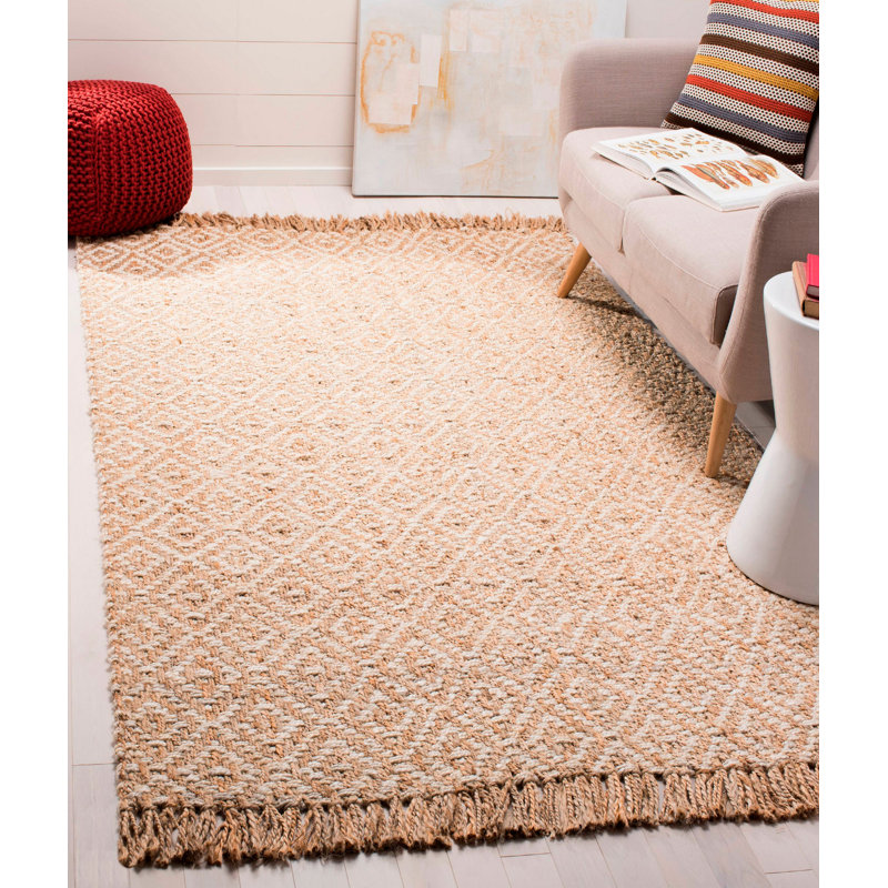Tapis en jute tissé à la main, 5,2 x 7,9 pieds | 100% fibre naturelle, conception sans velours | Parfait pour le salon et la chambre à coucher | Facile à nettoyer avec l'aspirateur | Durable et écologique, ajoute de la chaleur à tout espace