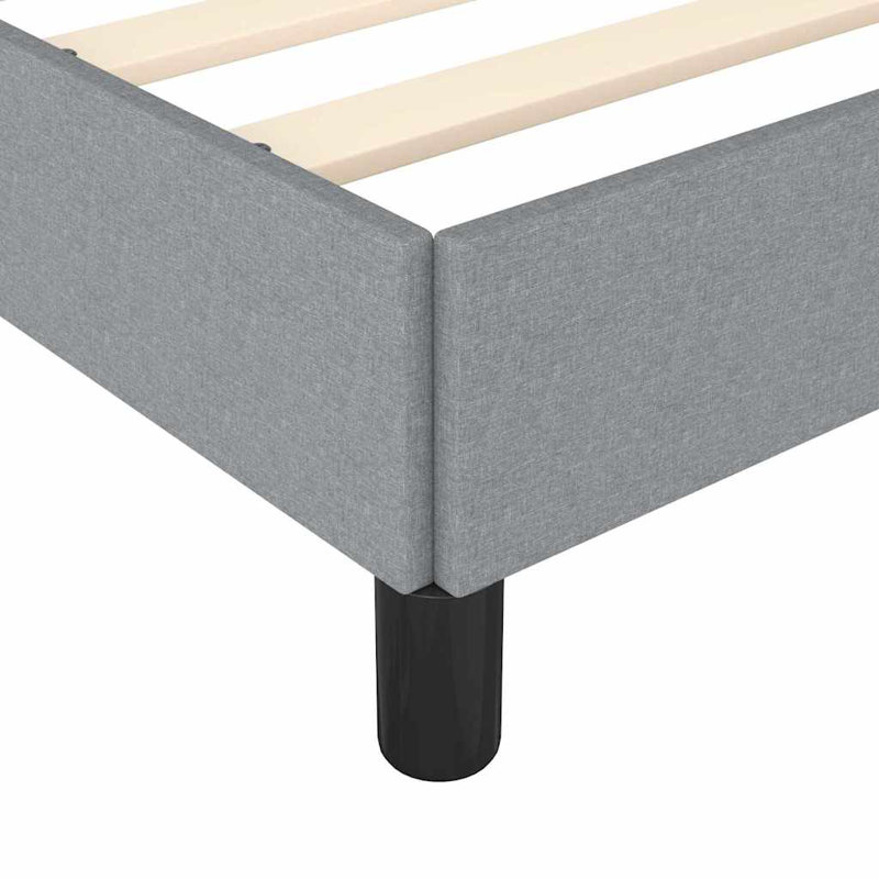 Cadre de lit, base de lit tapissier en tissu, sans matelas, Gris clair, Simple TG, 9.8"