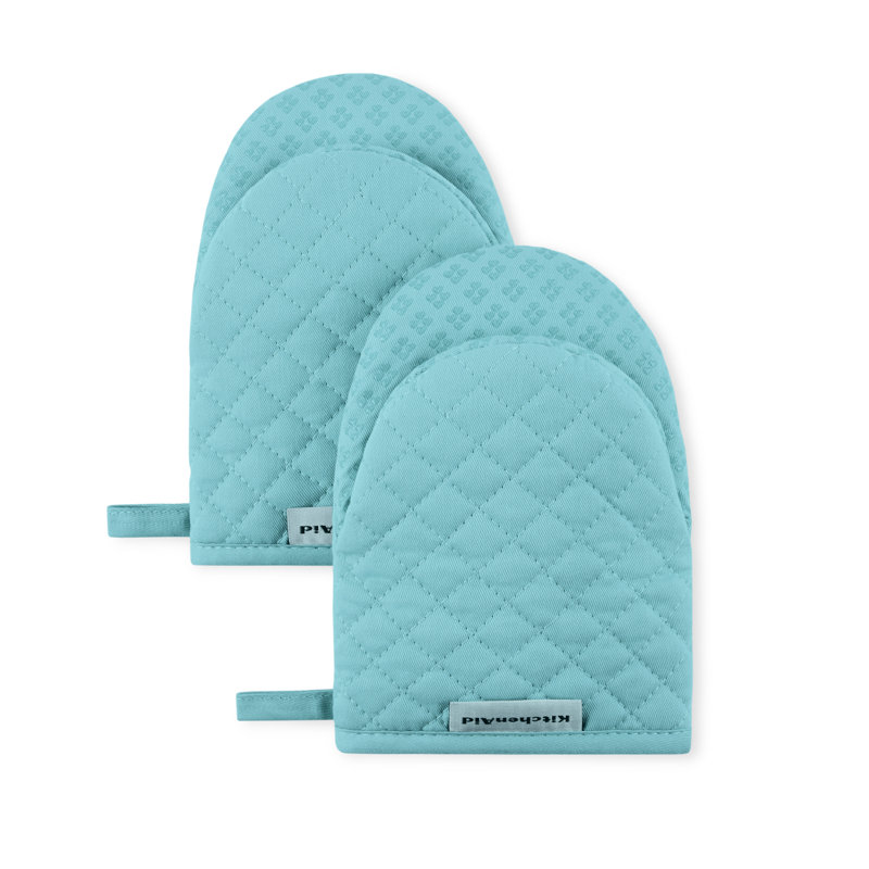 KitchenAid Asteroid Solid Textured Mini Oven Mitt, Teal