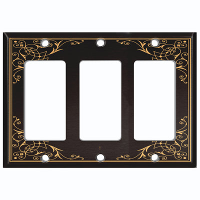 Patterned 3 - Gang Rocker Standard Wall Plate