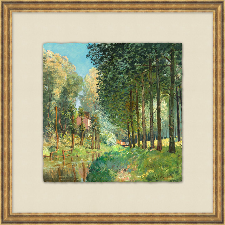 «Countryside Impressions 3», peinture sur verre encadrée