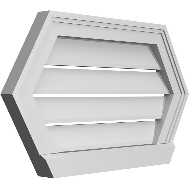 Évent horizontal fonctionnel à pignon en uréthane à surface horizontale Signature, H 14 po x l 24 po x P 2 po