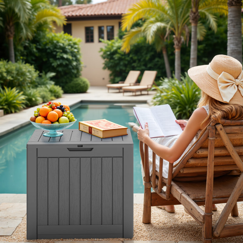 Table d'appoint 40 gallons en résine, Gris