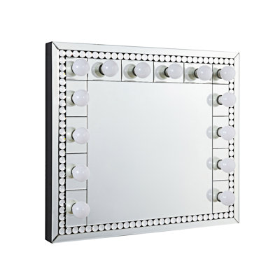 Faux Crystal Diamonds Accent Mirror
