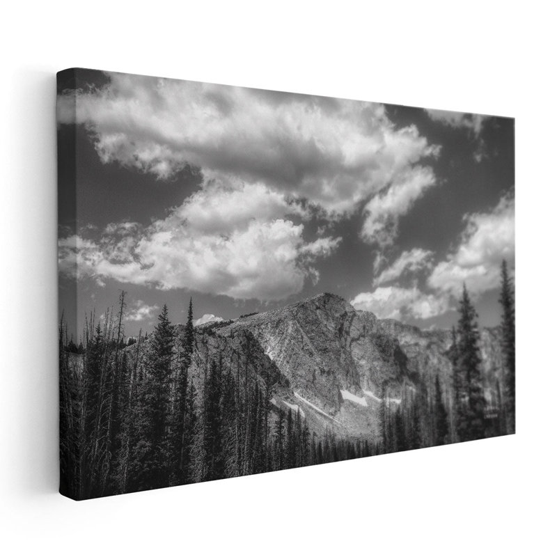 Wyoming Blues Black and White - reproduction d'art sur toile, H 20 po x l 30 po