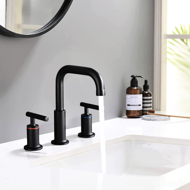 Robinet de lavabo de salle de bain avec bonde escamotable, espacement de 8 pouces, contrôle de la qualité en laiton noir mat