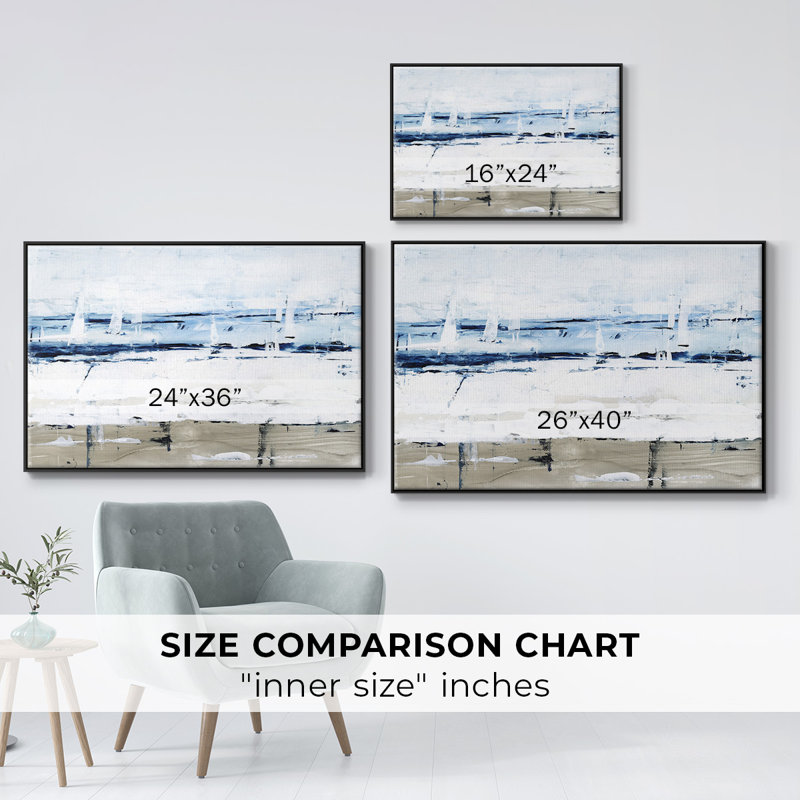 Toile encadrée de qualité supérieure Sea Gaze II - prête à être accrochée, H 25 po x l 37 po x P 2 po