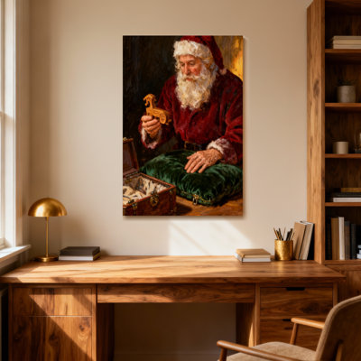 Jouet en bois de Noël père Noël