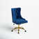 Lisa Swivel Height-Adjustable Wingback Tilting Velvet Task Chair with Tufted Naihead Trim