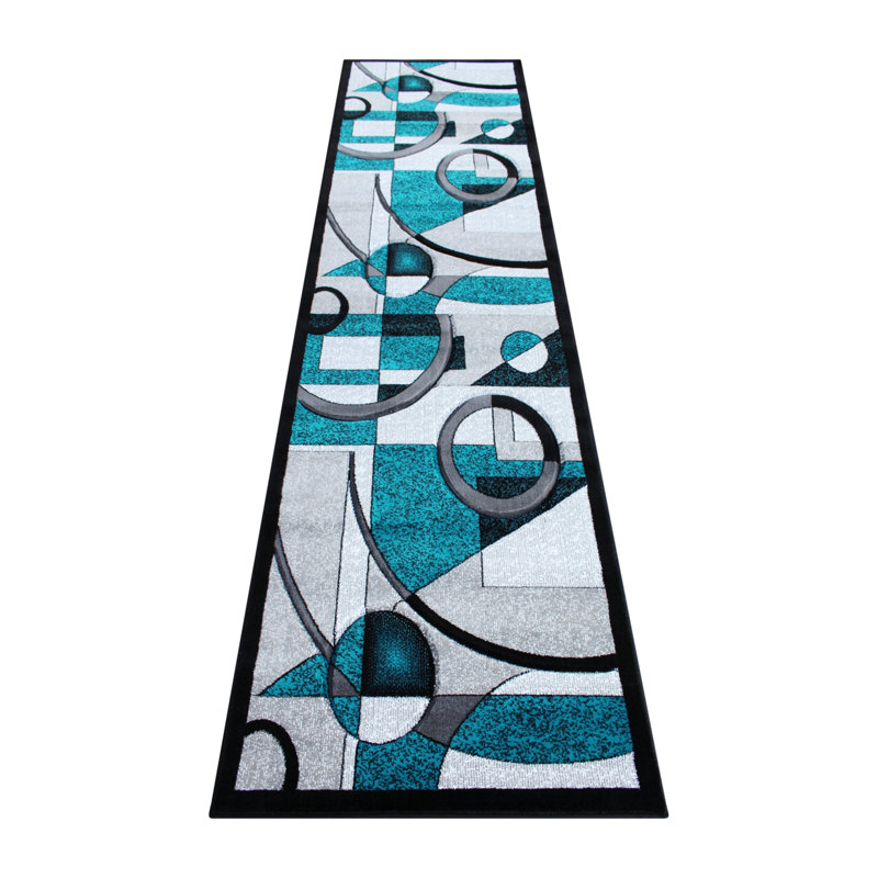 Skaghi Modern Geometric Abstract Area Rug, Runner 2'9" x 10'