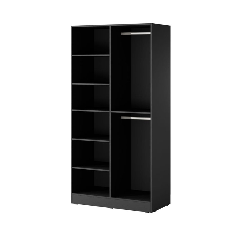 2 Door Manufactured Wood Wardrobe, Black