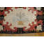Late 19th Century Antique Ivory American Vase Folk Art Pattern Hooked Rug