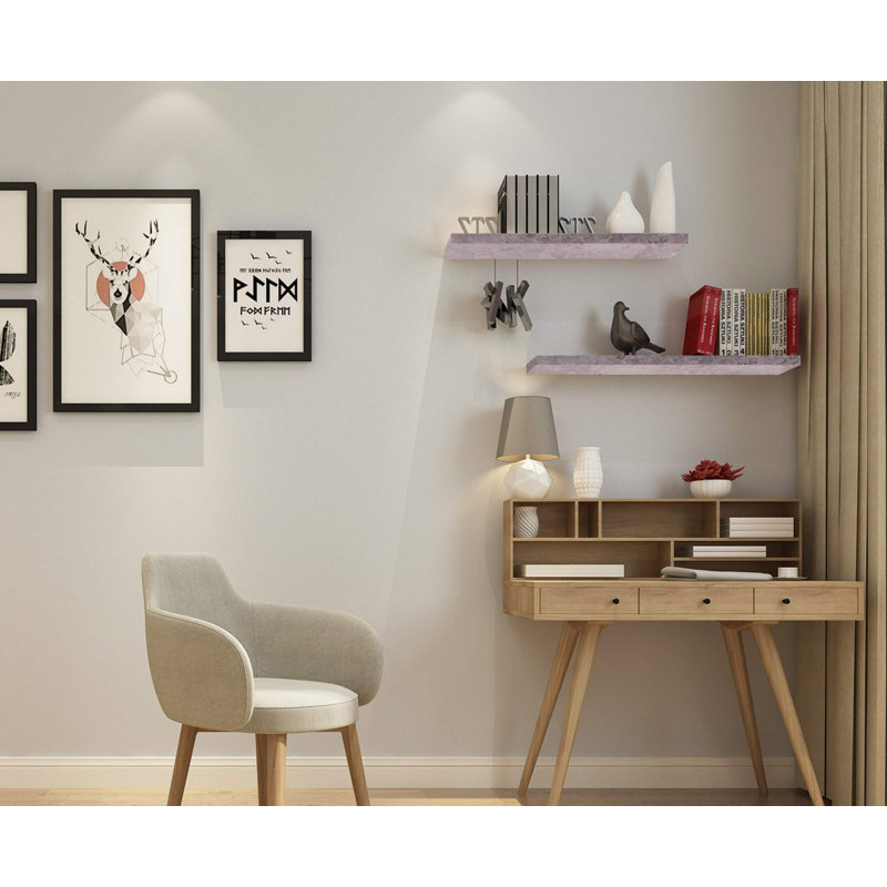 Gautham 4 Piece Floating Shelf, Light Brown, 3.8cm H x 60cm W x 22.9cm D