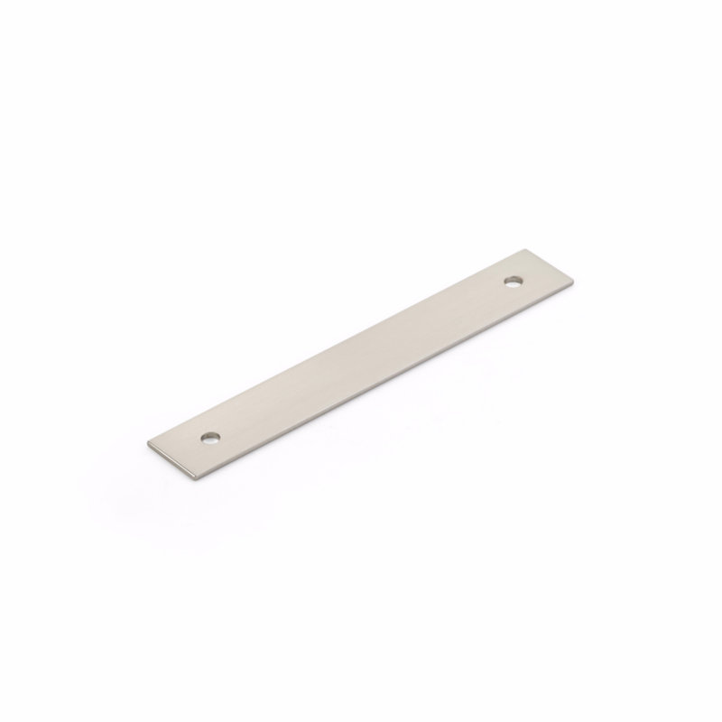 Plaque arrière pour pub Schaub, Nickel brossé, H 5 po x l 0,75 po
