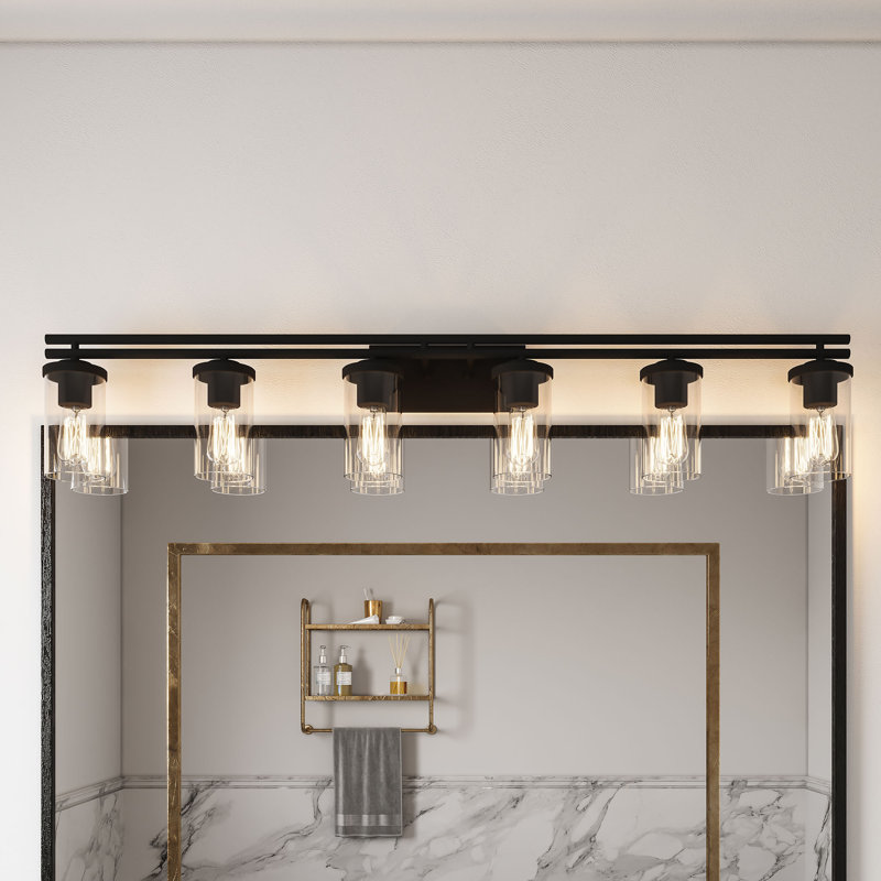 Palmea 6 - Light Bathroom Steel Dimmable Vanity Light UL Certified, Clear